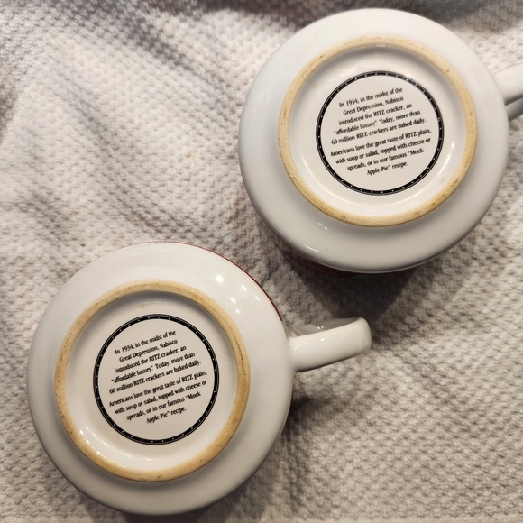 Vintage Nabisco Ritz crackers soup bowl mug National Biscuit Co Set of 2 - Picture 8 of 8